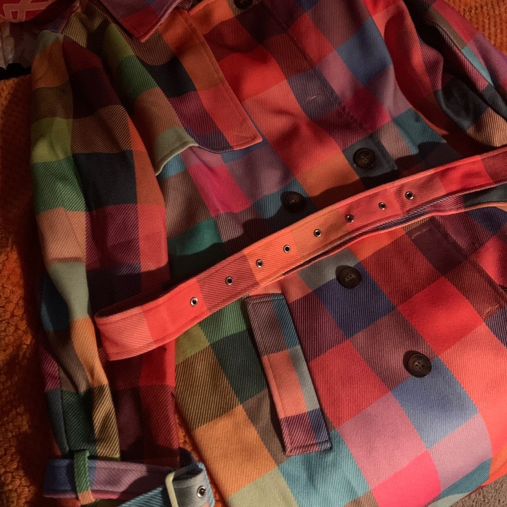 Plaid Trench Coat